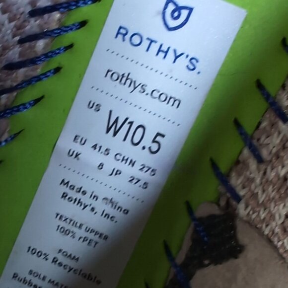 Rothy's Womens Size 10.5 Petal Taupe Floral Round Toe Flats Loafers - Picture 5 of 9